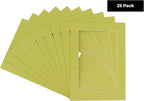 5x7 Mat for 8.5x11 Frame - Precut Mat Board Acid-Free Show Kit with Backing Board, and Clear Bags Pistachio Green 5x7 Photo Matte For a 8.5x11 Picture Frame Matboard for Framing, Pack of 25 Mats