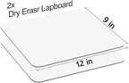 White Board Dry Erase Boards Classroom Pack Mini White Boards 9" x12” Double Sided Personal Whiteboards for Students Teachers School Supplies Lapboards