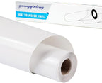 Guangyintong White Heat Transfer Vinyl HTV Rolls, 12" x 8ft Glossy Surface Iron on Vinyl for T-Shirts, All Cutter Machines, Easy to Cut & Weed