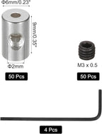 MECCANIXITY 50 Pcs Metal Locking Pin Backs, Locking Pin Keepers Locking Clasp 9mm(H) with 4 Wrench Replacement in Storage Case for Badge, Brooch, Silver Tone