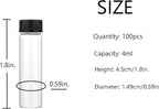 4ml Clear Small Glass Vials 100pcs with Screw Caps(100pcs)