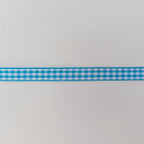 Micomon Vivid Blue and White Woven Edge Plaid Ribbon 100% Polyester Gingham Ribbon 25 Yards Each Roll (3/8",Vivid Blue)