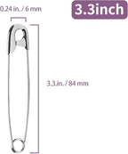 3.3 Inch Safety Pins Assorted, Bulk Large Safety Pins for Clothes(3.3 inch 50PCS)
