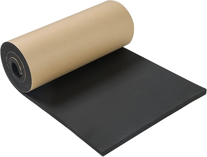 MYFULLY Sponge Neoprene Roll with Adhesive, Waterproof Foam Rubber Sheet Cut to Multiple Dimensions and Lengths for Shock Pad, Gaskets, DIY, Crafts (1/2" Thick x12 Wide x 54" Long)