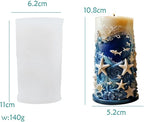 Starfish Shell Cylindrical Candle Mold, Marine Conch Silicone Mold, Wave Epoxy Resin Casting Mold, Chocolate Fudge, DIY Wax Soap, Candle Making Process Essential Materials D