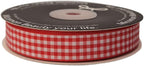 Red and White 100% Polyester Gingham Ribbon 25 Yards Each Roll (5/8", red)