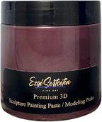 3D Sculpture Painting Paste|Texture Paste|Decorative Plaster|Ready to Use|Unique Colors|Ideal for Artwork|Stencil|Flowers|Texture|Art Relief| 6 oz (Metallic Burgundy)