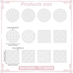 FREEBLOSS Sashiko Stencils - Geometric Embroidery Patterns for Drawing and Hand Quilting - 14x14cm