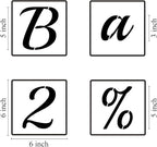 5 Inch Alphabet Letter Stencils for Painting - 70 Pack Letter and Number Stencil Templates with Signs for Painting on Wood, Reusable Cursive Letters Stencils for Chalkboard Wood Signs & Wall Art