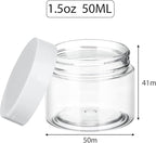 SATINIOR 36 Pieces 1.5 oz Plastic Jars with Lids Wide Mouth Airtight Reusable Container Acrylic Cosmetic Small Jars for Lotions Ointments Travel Toiletries Creams Make up Storage(White)