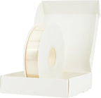 HUIHUANG Cream Ribbon 1 inch x 50 Yards Ivory Double-Faced Polyester Silk Satin Ribbon for Gift Wrapping, Wedding Invitations, Hair, Bows Making, Holiday Decor, Floral Arrangement