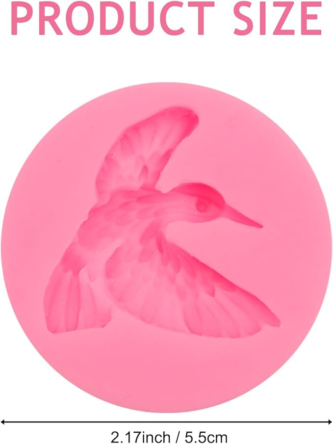 Hummingbird Silicone Fondant Mold, Bird Cake Decorating Mold, Pink, Set of 2