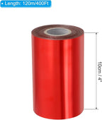 PATIKIL 4"x400Ft Hot Stamping Foil Paper, Heat Transfer Hot Stamping Paper Foil Roll for Leather DIY Logo Decor Craft Gift Package Scrapbook Card, Red