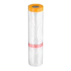 HARFINGTON Pre-Taped Masking Film 157.5" x65.6ft Double Adhesive Tape and Drape Painters Plastic Drop Cloth Film with Tape Plastic Sheeting for Automotive Painting Covering