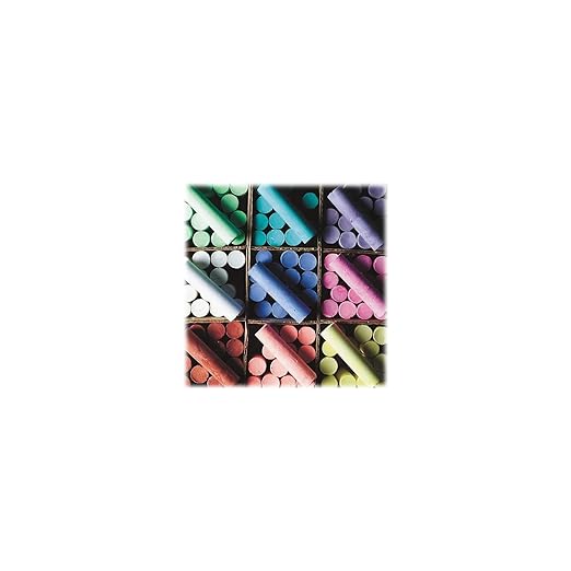 S&S Worldwide Giant Box of Jumbo Sidewalk Chalk, 126 Pieces, 9 Colors - Bulk Set Color Splash Outdoor Colored Chalk for Kids and Toddlers Ages 3+, Non-Toxic