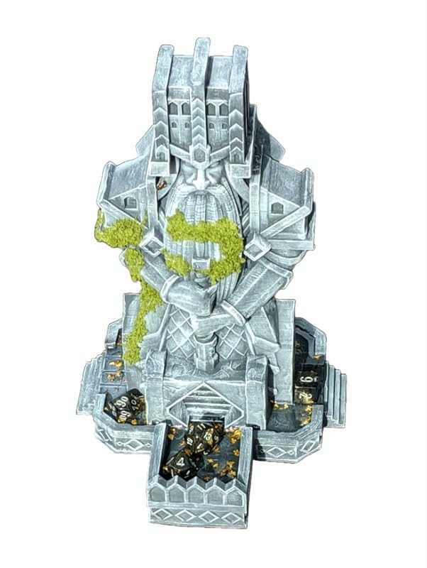 Dwarven 3D Printed Dice Tower - Baldur's Shrine by Unchained Games - Mythic Roll - Carve Your Fate in Stone with Ancestral Echoes and Valor! (32.) Glow in Dark-Green)