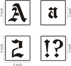 3 Inch Alphabet Letter Stencils for Painting - 70 Pack Old English Letter Stencil Templates with Numbers and Signs for Painting on Wood, Reusable Letters Stencils for Chalkboard Wood Signs & Wall Art