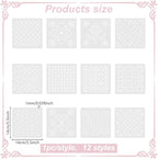 FREEBLOSS Sashiko PET Stencils - Geometric Hand Embroidery Patterns for Drawing and Quilting - 14x14cm Template