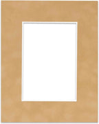 8x10 Mat Bevel Cut for 5.5x8.5 Photos - Acid Free Beige Suede Precut Matboard - For Pictures, Photos, Framing - 4-ply Thickness