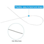 PATIKIL 24 Gauge 16" Floral Stem Wire, 100 Pcs Paper Wrapped Iron Artificial Flower Stem Accessories for DIY Bouquet Stem and Craft Decoration, Silver