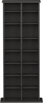 Prepac 2 Column Tall Cabinet Media Storage, 22" Wide, Black