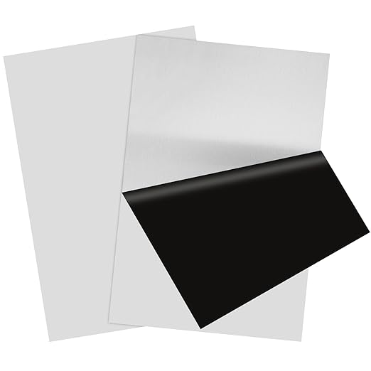 2Pcs 304 Stainless Steel Sheets Metal 8" x 12" x 1/32" (0.80MM) Inch 304 Stainless Steel Plates 20 Gauge Stainless Steel Shim Stock Plates Metal Sheets for Crafting, Stovetop