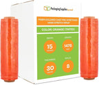 PSBM Orange Stretch Wrap, 15 Inch x 1476 Feet, 8 Pack, Tinted Pre-Stretched Shrink Wrap Film for Moving, Packaging, Pallet Wrapping