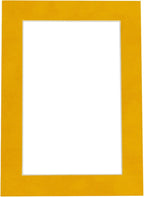Pack of 25 Acid Free 8.5x11 Mats Bevel Cut for 7x9 Photos - Bright Yellow Precut Matboards For Pictures, Photos, Framing - 4-ply Thickness