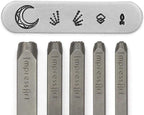 ImpressArt - Signature Geometric Mandala Metal Stamp Pack, Steel Punches for Metal Stamping (Pack of 5)