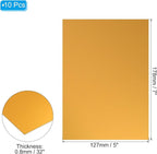 PATIKIL 7x5x1/32inch Anodized Aluminum Sheet, 10Pcs Metal Rectangle Aluminum Plate 0.8mm Thick Engraving Blanks for Laser Engraving DIY Decorative Crafting Home Decoration, Yellow