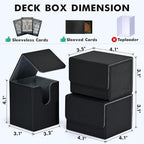ZLCA Card Deck Box for Trading Cards, MTG YuGiOh Deck Case Holds 100+ Single Sleeved Cards, PU Leather Magnetic Card Storage Box Fits for TCG CCG (White& Purple)