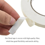 HAHIYO White 0.5Inch Wide Floral Tape, Waterproof Florist Tape Flower Wrap Adhesive Waterproof Decorative Tape for Bouquet Stem Wrapping Flower Arranging and Floral Craft, 2Rolls 200Feet/66Yard Total