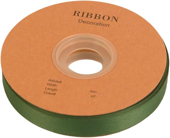 Double Side Satin Ribbon, Continuous 20 Yards,Use for Craft Bows Bouquet, Gift Wrapping, Wedding Decoration, Floral Arrangement (Dark Green, 5/8 inch)