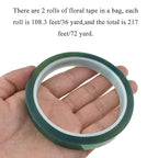 HAHIYO Clear Green 0.5Inch (217Feet/72Yard Total) 2Rolls Floral Tape Waterproof Florist Tape Flower Wrap Adhesive Waterproof Decorative Tape for Bouquet Stem Wrapping Flower Arranging Floral Craft