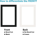 Egofine 5x7 Black Picture Mats Pack of 11, Frame Mattes for 4x6 Pictures, Acid Free, 1.2mm Thickness, with Core Bevel Cut