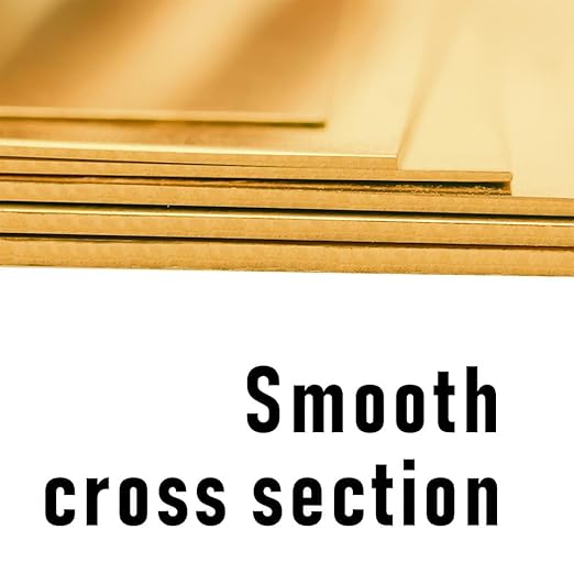 14 Gauge Brass Sheet，H62 Brass Plates Metal 0.059" Thickness x 5.9" Width x 5.9" Lenght, for Models, Crafts, Repairs, Electrical, 1Pcs
