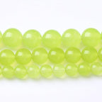 60PCS 6MM Natural Apple Green Chalcedony Stone Beads Round Loose Stone Beads for Jewelry Making DIY Energy Stone Healing Power Bracelet 15"