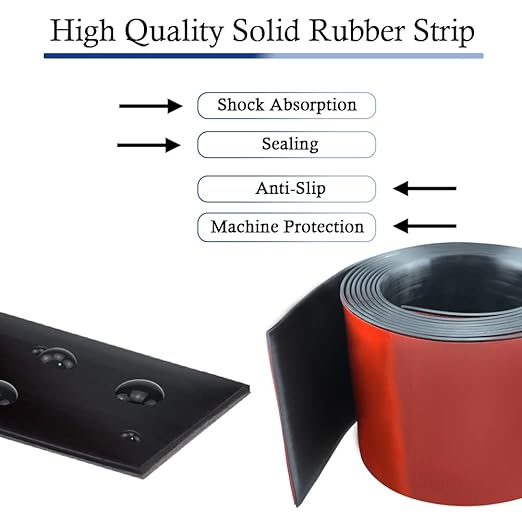 Neoprene Rubber Strips Self Adhesive Solid Rubber Sheets, Rolls & Strips for DIY Gaskets Crafts Pads Seals Warehouse Flooring Neoprene Sheet with Adhesive Backing (4" Wide x 1/16" Thick x 40' Long)