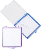 Kodrily 2Pcs Magnetic Needle Case Set, Magnetic Needle Holder with 4 Pins, 2.8x3 in Sewing Needle Case, Sewing Needle Holder, Needle Organizer for Cross Stitch Sewing Knitting