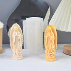 Virgin Mary Silicone Candle Molds, Religious 3D Virgin Mary Statue Molds for Resin Casting, DIY Aromatherapy Candles Wax and Plaster Epoxy Polymer Concrete Clay Sculpture Home Decoration
