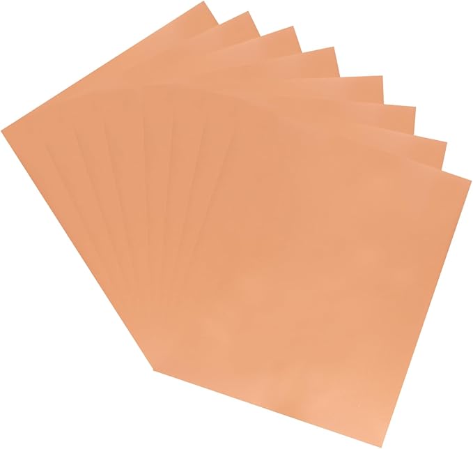 MECCANIXITY 50 Pack Toner Reactive Foil,Deco Foil Transfer Sheets 8.5"x11" A4 Hot Foil Paper for Laser Printer Scrapbooking Heat Transfer DIY Craft,Bronze