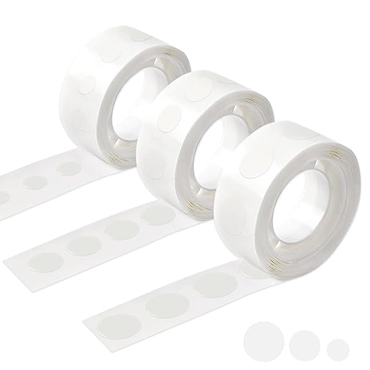 UPINS Glue Points Dots, 300Pcs Balloon Glue Adhesive Dots Double Sided Removable Glue Tape Dots for Balloons Crafts Decoration, 6 mm, 10 mm, 15 mm