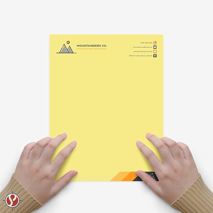 8.5 x 11" Canary Color Paper Smooth, for School, Office & Home Supplies, Holiday Crafting, Arts & Crafts | Acid & Lignin Free | Regular 20lb Paper - 100 Sheets