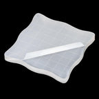PATIKIL 3" x 3" Acrylic Stamp Block, Clear Stamping Block with Grid Lines Decorative Mounting Blocks Wave for Scrapbooking DIY Crafts Card Making