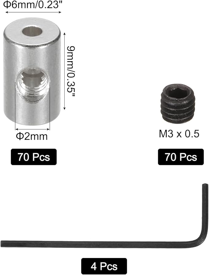 MECCANIXITY 70 Pcs Metal Locking Pin Backs, Locking Pin Keepers Clasp 9mm(H) with 4 Wrench Replacement in Storage Case for Badge, Brooch, Silver Tone