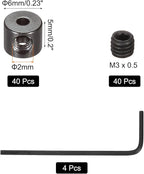 MECCANIXITY 40 Pcs Metal Locking Pin Backs, Locking Pin Keepers Clasp 5mm(H) with 4 Wrench Replacement in Storage Case for Badge, Brooch, Black Tone
