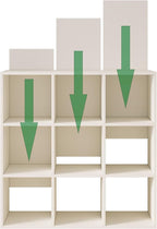 Wood Cube Storage Organizer Closet Cabinet for Living Room Bedroom Study Shelf Bookcase Wooden Floor Standing Open Bookshelf for Kids Home Office Display Storage Cabinet (White, 9-Cube, 11.81in)