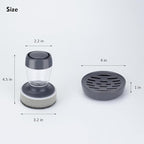 Dish Brush with Soap Dispenser, Kitchen Scrub Brush for Dishes Pots Pans Sink Cleaning, Scrub Sponge Dish Scrubber with Holder Set (Grey Handle & Scrub Sponge)