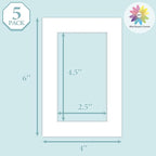 MBC MAT BOARD CENTER, 5 Pack 4x6 for 3x5 White Picture Mats Frame Mattes, Bevel Cut, Acid Free, 4-ply Thickness