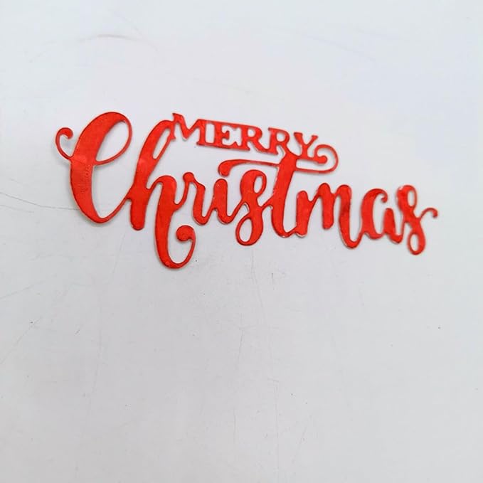 Cutting Dies for Card Making, Metal Scrapbooking Die-Cuts, DIY Bckground Frame Crafts Embossing Stencil, Paper Template Mold/Photo Album Arts Tool (Merry Christmas-9.3x4cm)